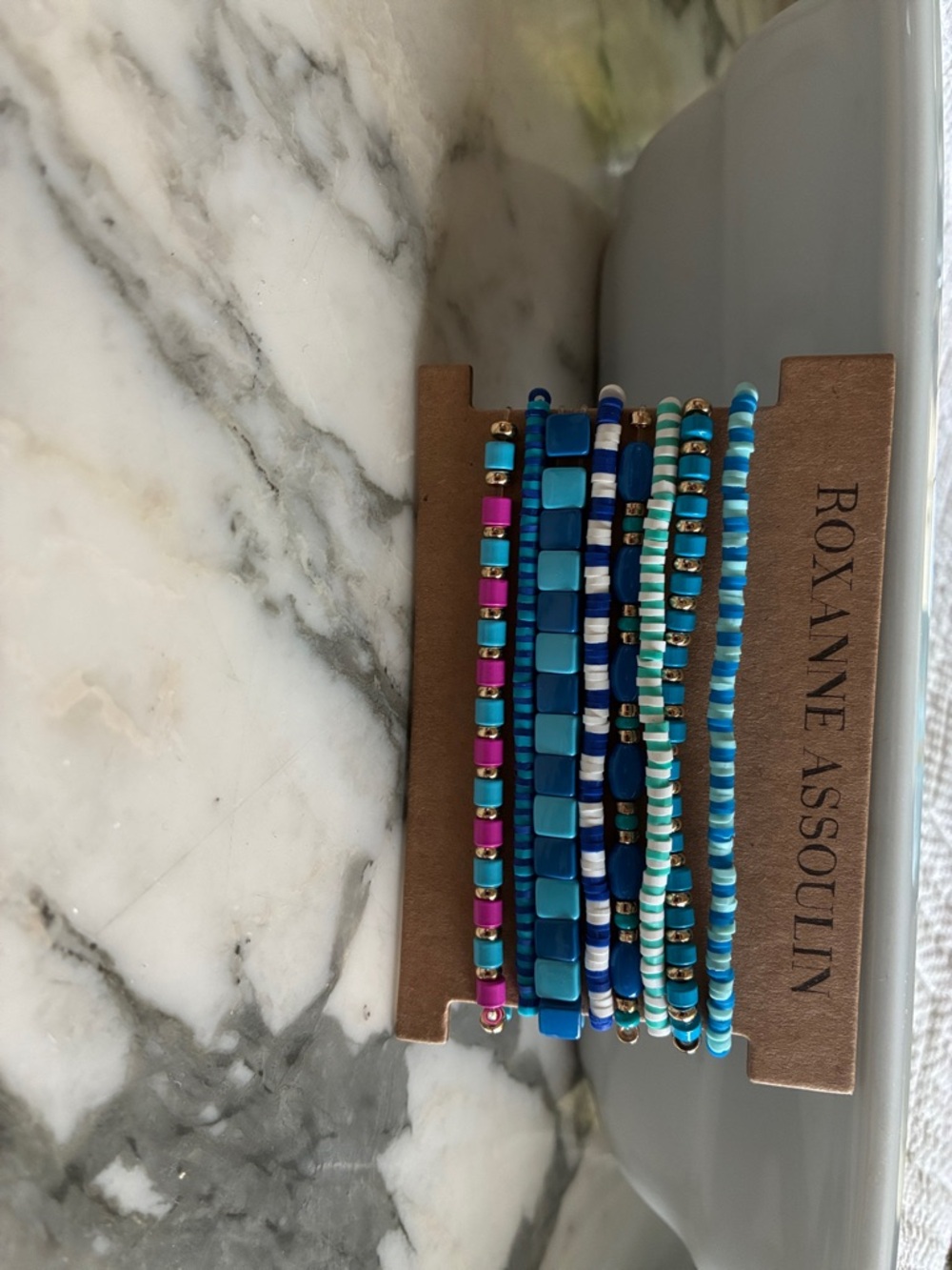 Roxanne Assoulin Turquoise & Blue Beaded Bracelet Stack